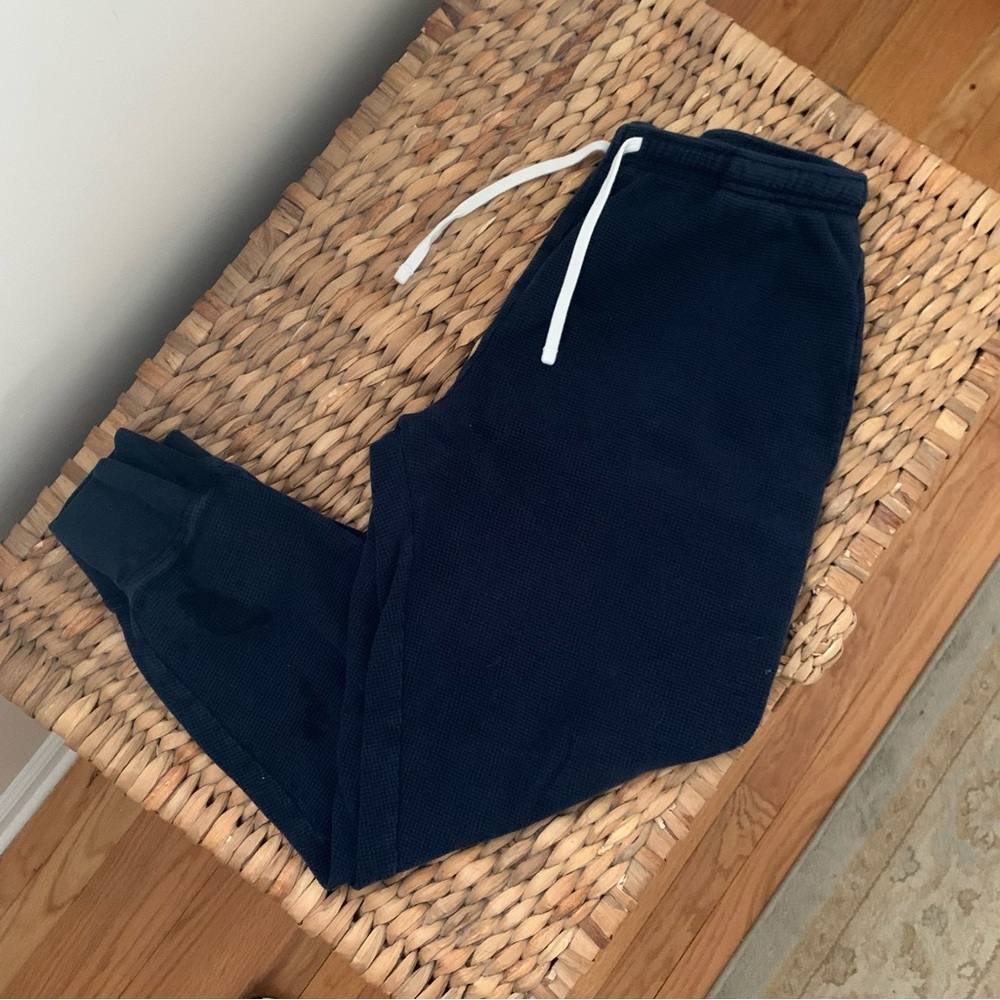 Pact Organic Cotton Navy Blue Waffle Knit Joggers